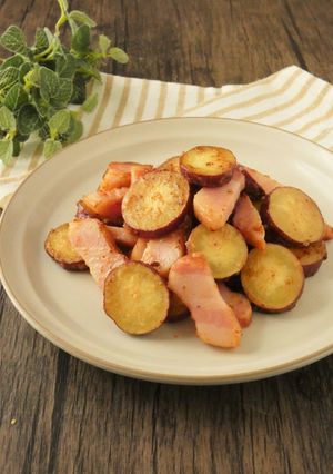 さつま芋とベーコンの味噌マヨソテー-レシピのメイン写真