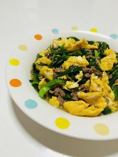 甘辛ニラ玉そぼろ炒め-レシピのメイン写真