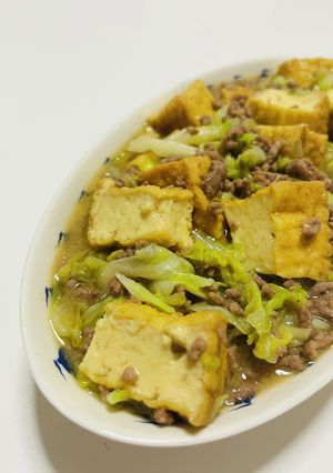 厚揚げとキャベツの甘味噌炒め-レシピのメイン写真