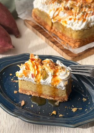 レンジで簡単！カフェ風さつまいもタルトケーキ-レシピのメイン写真