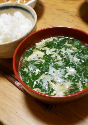 モロヘイヤと卵のスープ-レシピのメイン写真