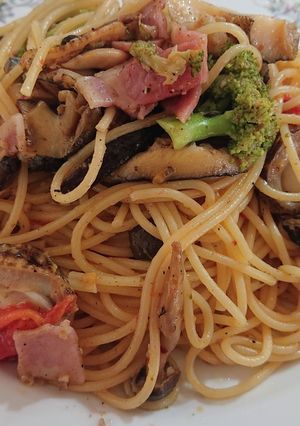 つぶとホタテ入りパスタ-レシピのメイン写真