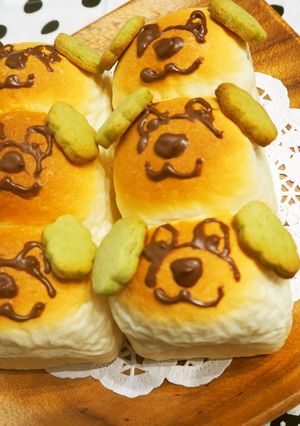パウンドケーキの型で♪ワンワンちぎりパン-レシピのメイン写真