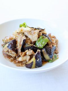 簡単味付けで【豚と茄子のごま味噌炒め】-レシピのメイン写真