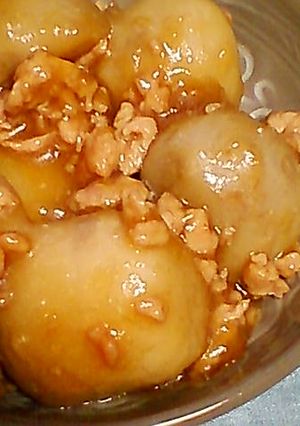 里芋のひき肉あんかけ煮ころがし-レシピのメイン写真
