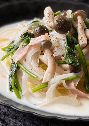 95℃ ほうれん草としめじ スープパスタ-レシピのメイン写真