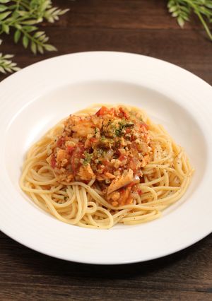 レンジで簡単！銀鮭パスタ　バジル風味-レシピのメイン写真