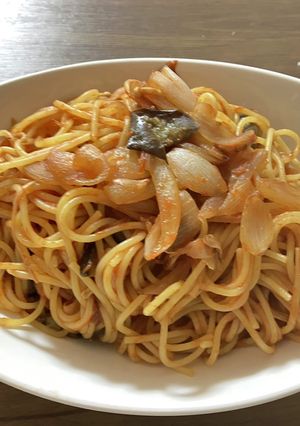 ナスと玉ねぎとえのきのナポリタン-レシピのメイン写真