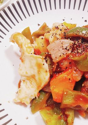 【ノンオイル】むね肉のトマト煮-レシピのメイン写真