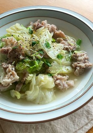 ほったらかし！豚こまとキャベツ白だし蒸し-レシピのメイン写真