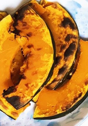 材料かぼちゃだけ！焼きかぼちゃ-レシピのメイン写真