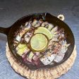 蒸しナスとオイルサーディン焼き