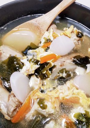 安価な鶏ガラを使った元気スープです♡-レシピのメイン写真