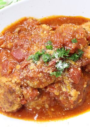 お弁当にも！きのこ入り肉団子のトマト煮-レシピのメイン写真