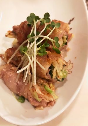お揚げとキャベツ明太の豚バラ巻き-レシピのメイン写真