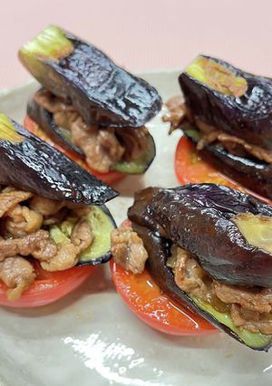 なすとトマトのミルフィーユ【食改考案】-レシピのメイン写真