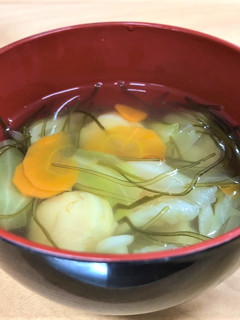 干し帆立貝柱ときざみ昆布の野菜スープ-レシピのメイン写真