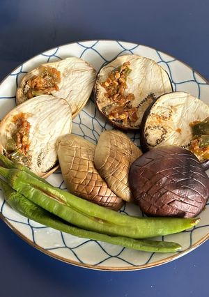 焼きなすとししとう(辛味噌を添えて)-レシピのメイン写真