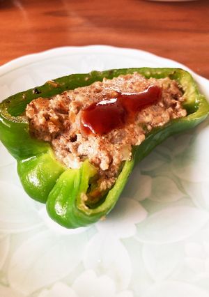 10分|餃子肉の余りで★ピーマンの肉詰め-レシピのメイン写真
