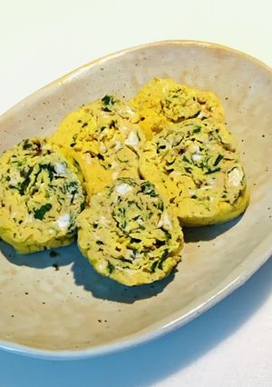 レンジで簡単！マグカップの梅しそ玉子焼き-レシピのメイン写真