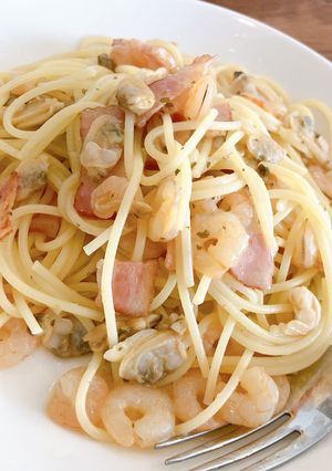 市販のパスタソースで絶品シーフードパスタ-レシピのメイン写真