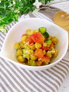 ひよこ豆とオートミールのスパイシーサラダ-レシピのメイン写真