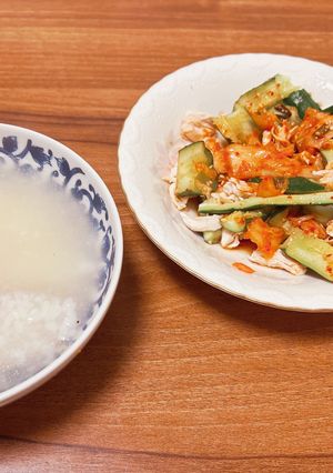 ささみキムチ＆鶏出汁粥(ダイエットに！)-レシピのメイン写真