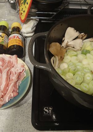 昆布でネギ鍋　豚肉-レシピのメイン写真