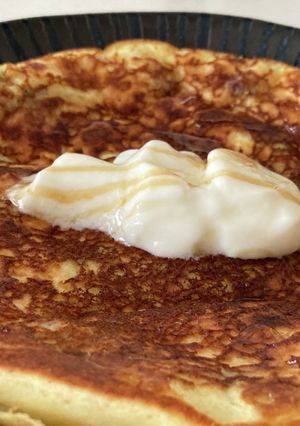 混ぜて簡単米粉パンケーキ(砂糖無し)-レシピのメイン写真