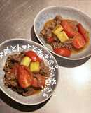 牛肉とトマトとねぎのポン酢炒め