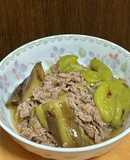 牛バラ切り落としと茄子＆ピーマンの甘辛煮