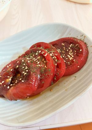 漬けトマトを肴に友との暫しの別れを惜しむ-レシピのメイン写真