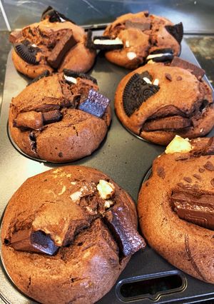 HMで!油砂糖控えめダブルチョコマフィン-レシピのメイン写真