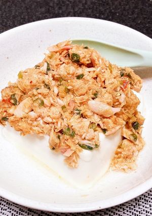 簡単おつまみ ツナ缶で冷たい麻婆やっこ-レシピのメイン写真