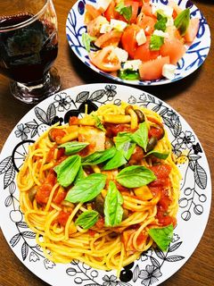 トマトとバジルのパスタ-レシピのメイン写真