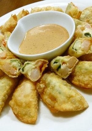 海老のクリームチーズと大葉の揚げ餃子♪-レシピのメイン写真