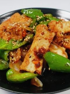 厚揚げとピーマンの味噌炒め-レシピのメイン写真