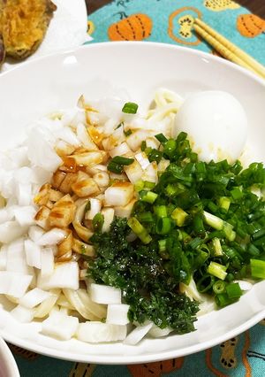 大葉と新玉ねぎネギまみれぶっかけおうどん-レシピのメイン写真