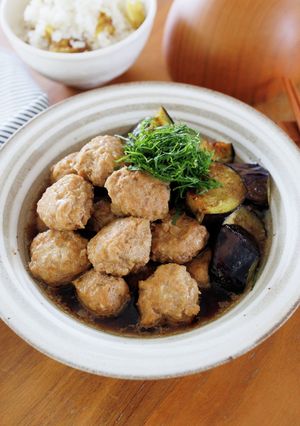 肉団子となすの煮浸し。甘辛味が染みる♪-レシピのメイン写真