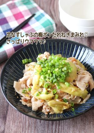 冷なすしゃぶの梅ポンだれねぎまみれ-レシピのメイン写真