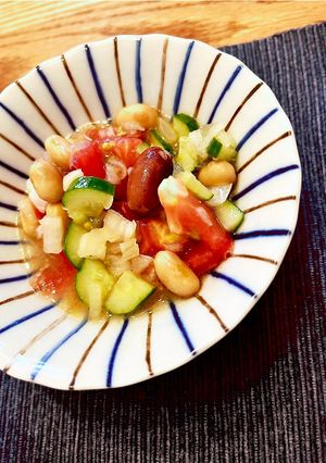 食感楽しい♫トマトときゅうりと豆のマリネ-レシピのメイン写真
