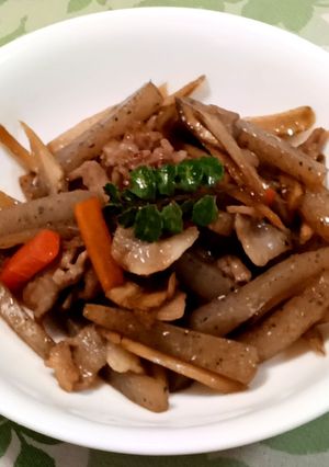 ささがきゴボウと豚肉の炒め煮-レシピのメイン写真