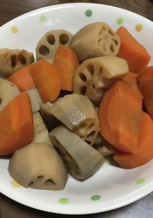 れんこんとにんじんの煮物-レシピのメイン写真