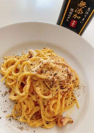 無添加焼肉の生だれで作る絶品カルボナーラ-レシピのメイン写真