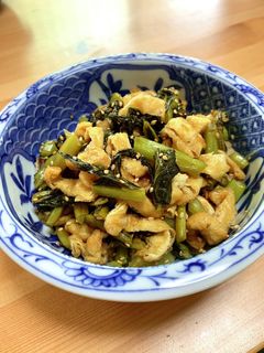野沢菜と油揚げのゴマ炒め-レシピのメイン写真