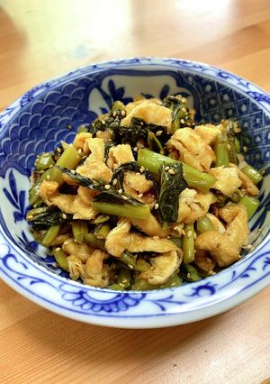 野沢菜と油揚げのゴマ炒め-レシピのメイン写真