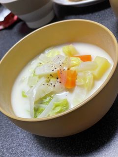 白菜たっぷり✩.*˚ミルクスープ-レシピのメイン写真