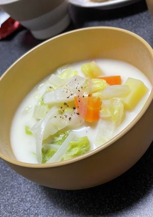 白菜たっぷり✩.*˚ミルクスープ-レシピのメイン写真