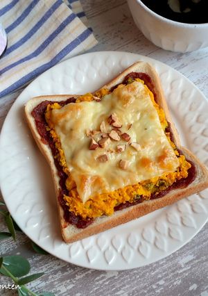 発酵あんこ×かぼちゃのトースト-レシピのメイン写真