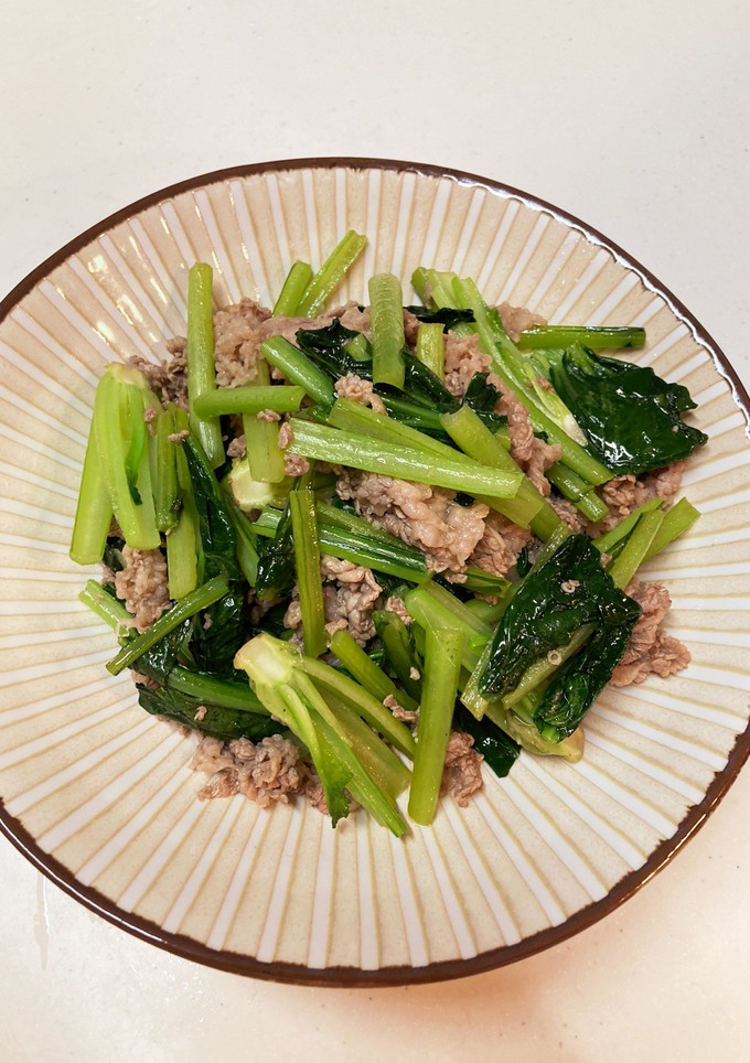 小松菜と牛肉のソース炒め-レシピのメイン写真
